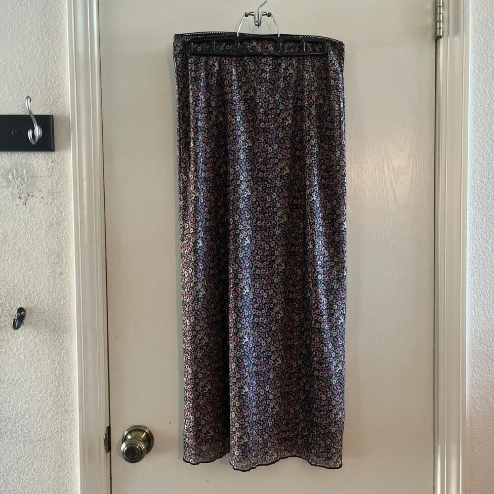 RSQ Maxi Skirt Floral Black